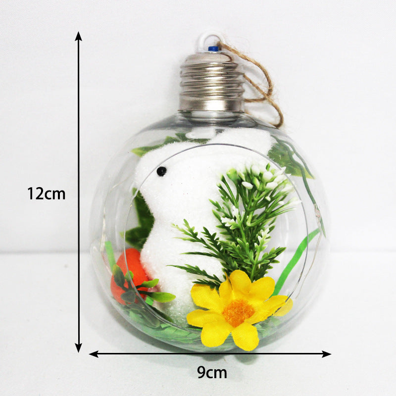 Festive Holiday Ornament with Bunny Figurine Kalsten