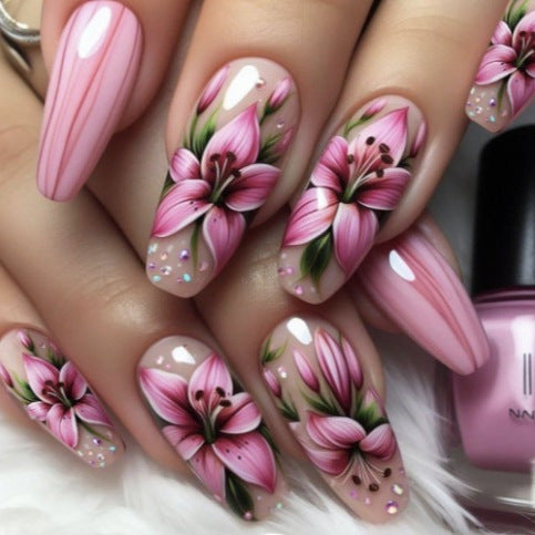 Floral Art Acrylic Nail Enhancements Kalsten