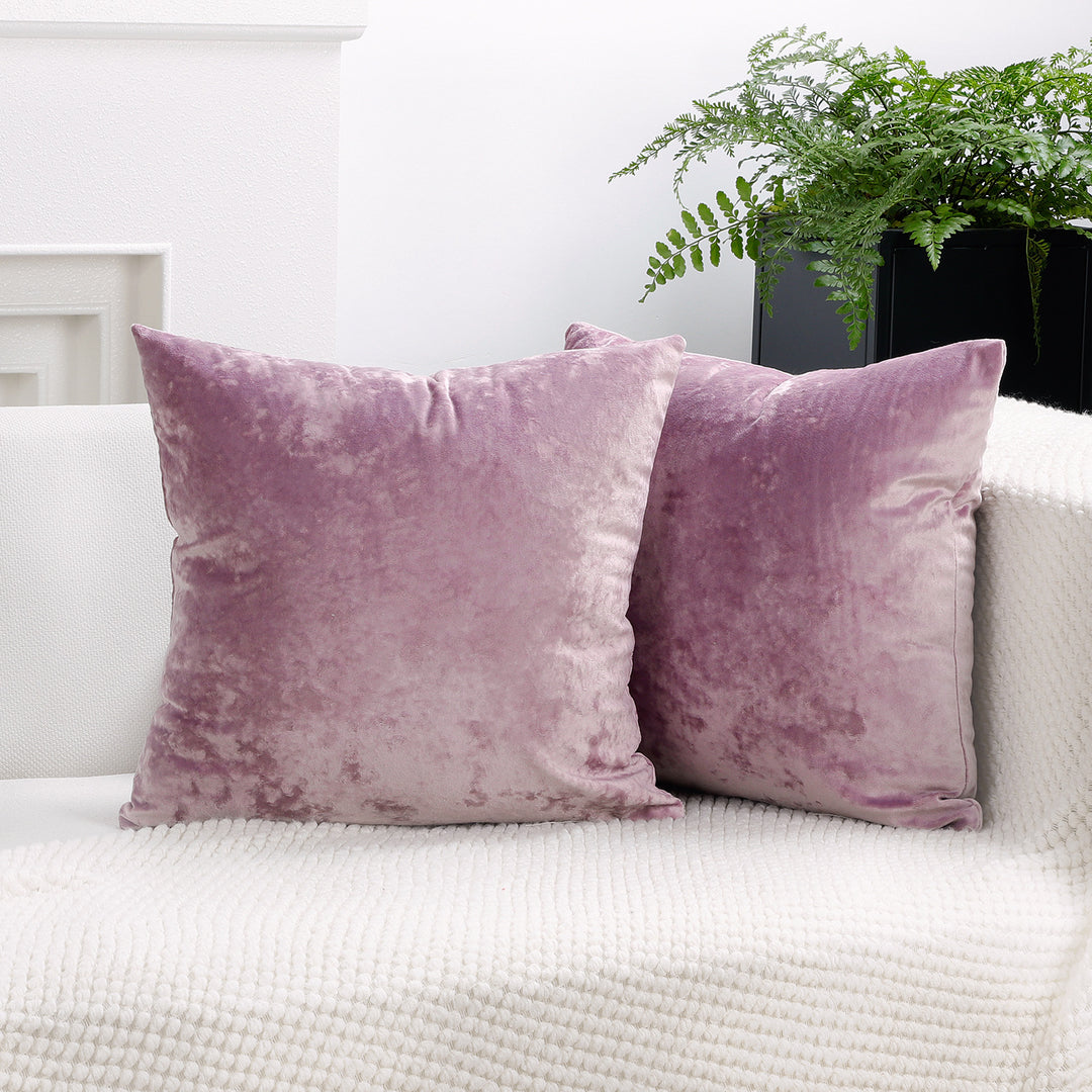 Luxurious Crushed Velvet Square Cushion Cover with Plush Faux-Fur Texture and Invisible Zip