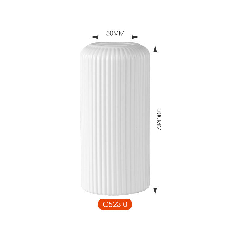 Elegant Vertical Ribbed Ceramic Vase Kalsten
