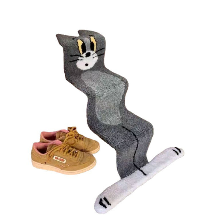 Cartoon Cat-Themed Plush Floor Mat Kalsten