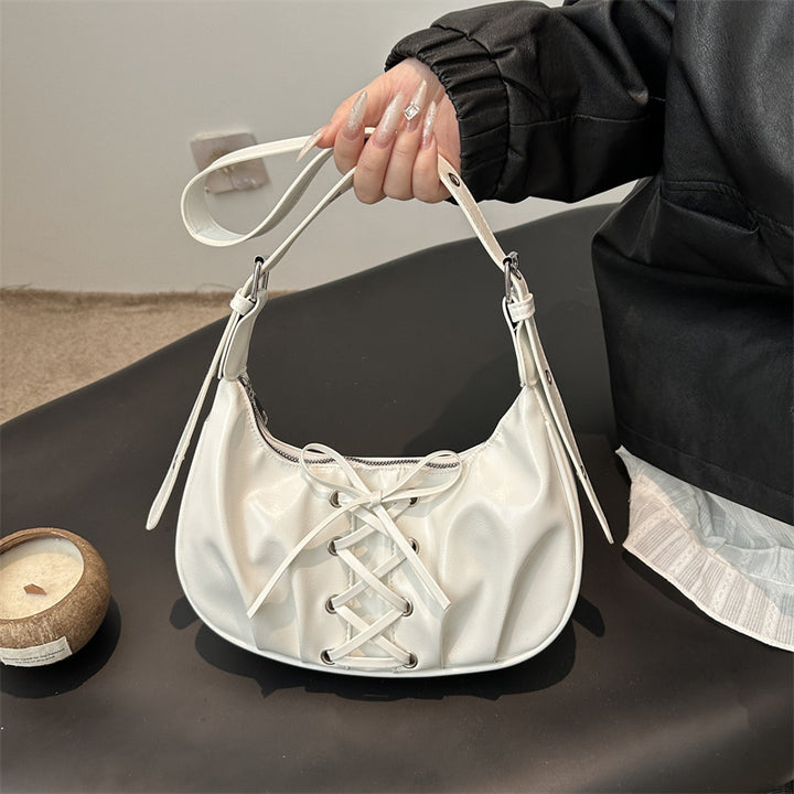 Stylish Lace-Up Shoulder Bag