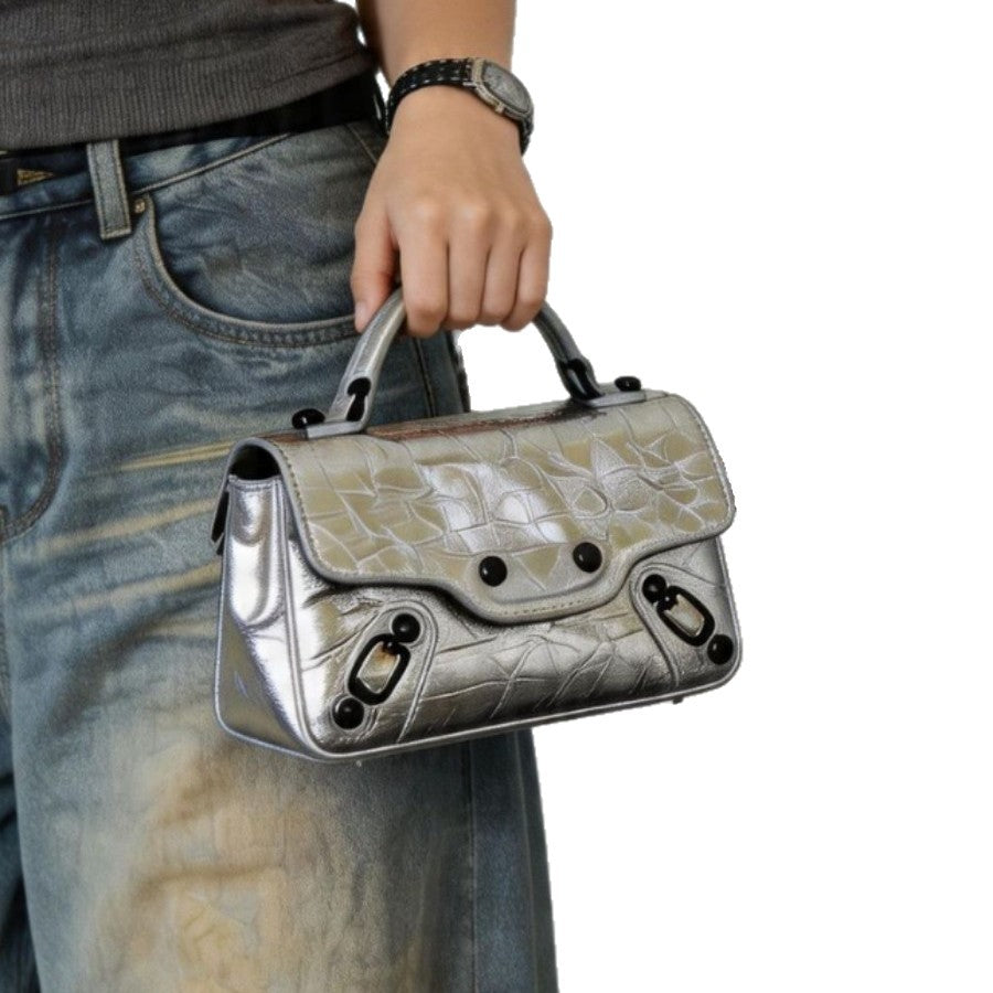 Mini Textured Top-Handle Convertible Crossbody Satchel
