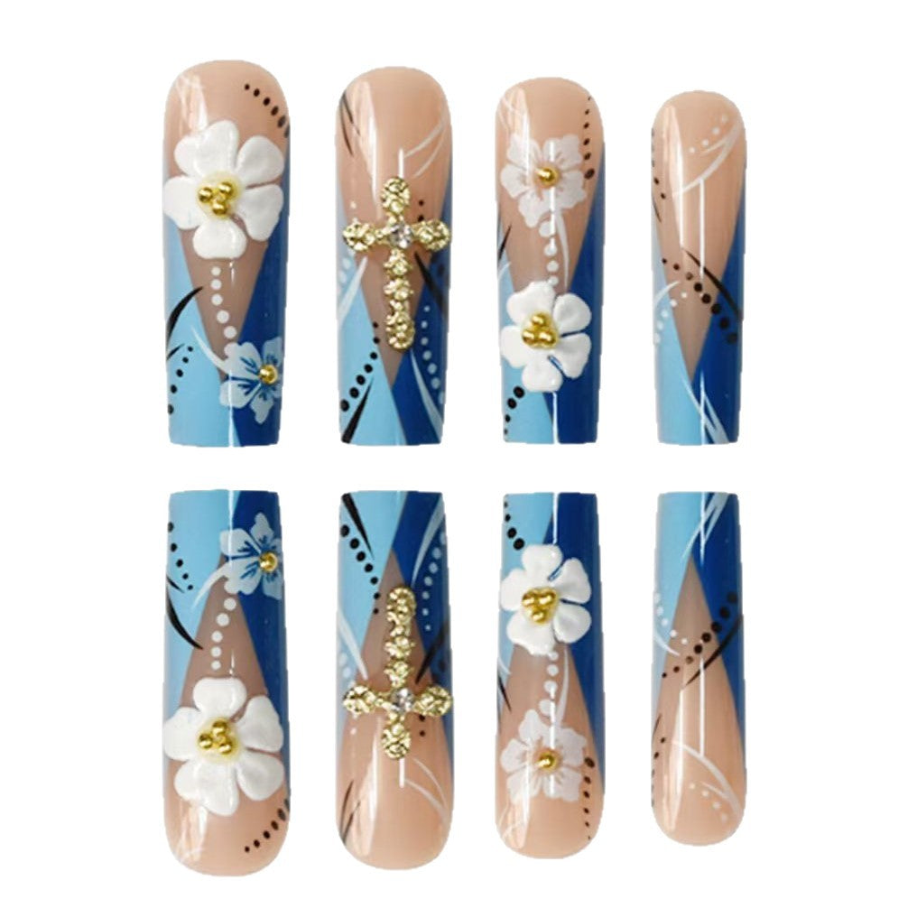 Decorative Floral Nail Art Extensions Kalsten
