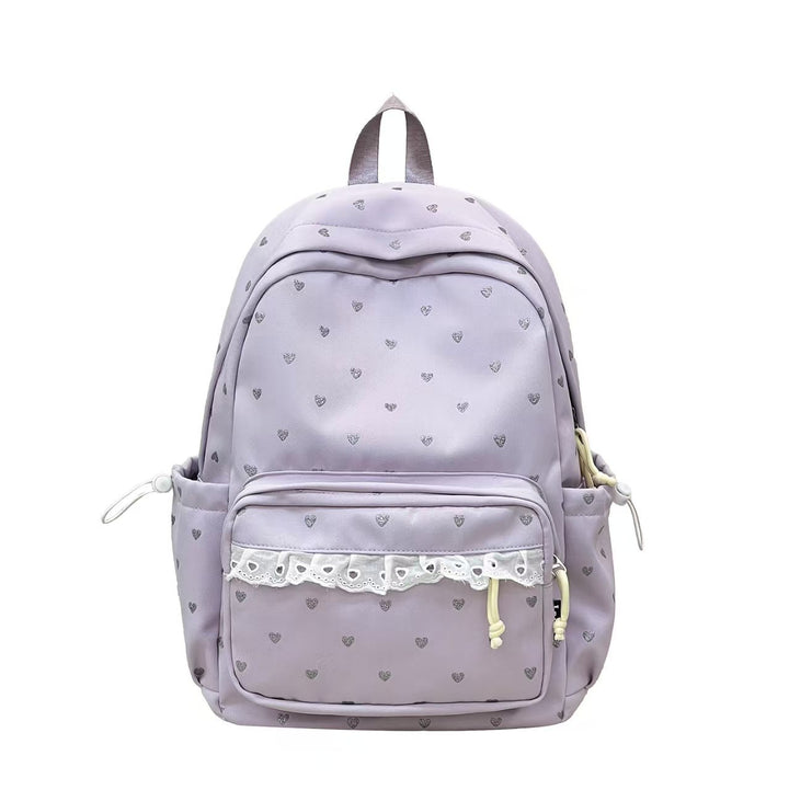 Heart-Print Casual Backpack Kalsten