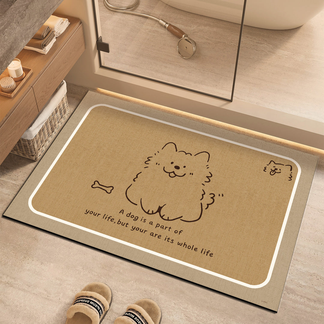 Cute Family Themed Decorative Bath Mat