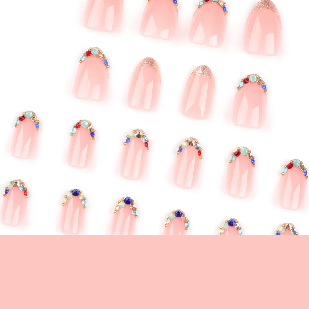 Artful nail art with glamorous rhinestone embellishments Kalsten