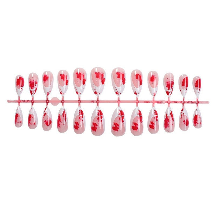 Artificial nail set with floral accents and unusual design Kalsten