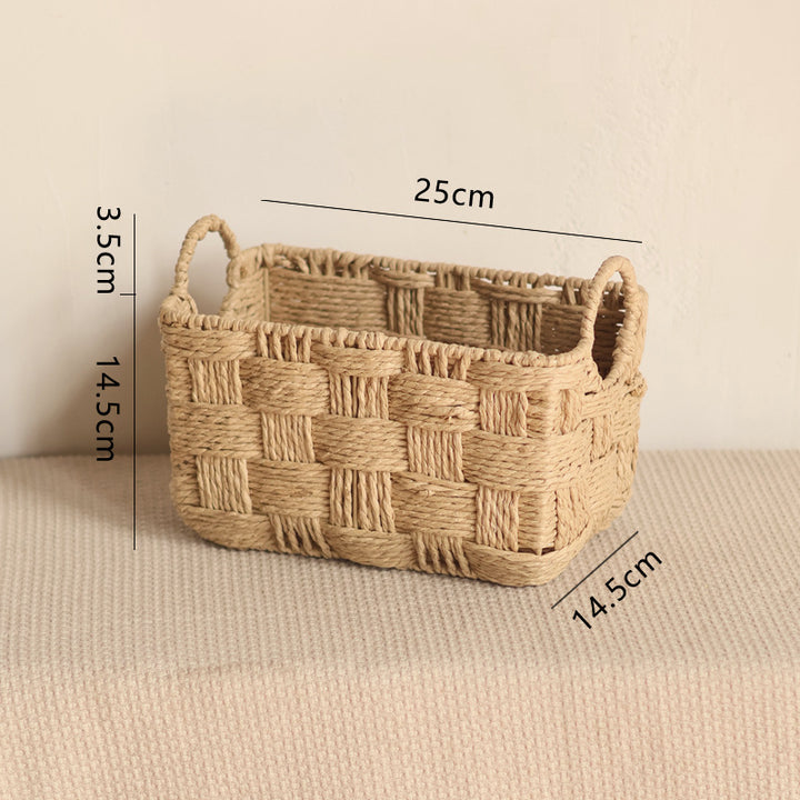 Handmade storage basket with practical handle Kalsten