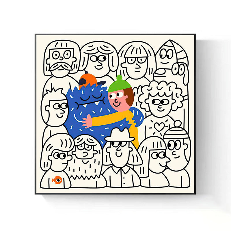 Playful Cartoon Character Canvas Artwork