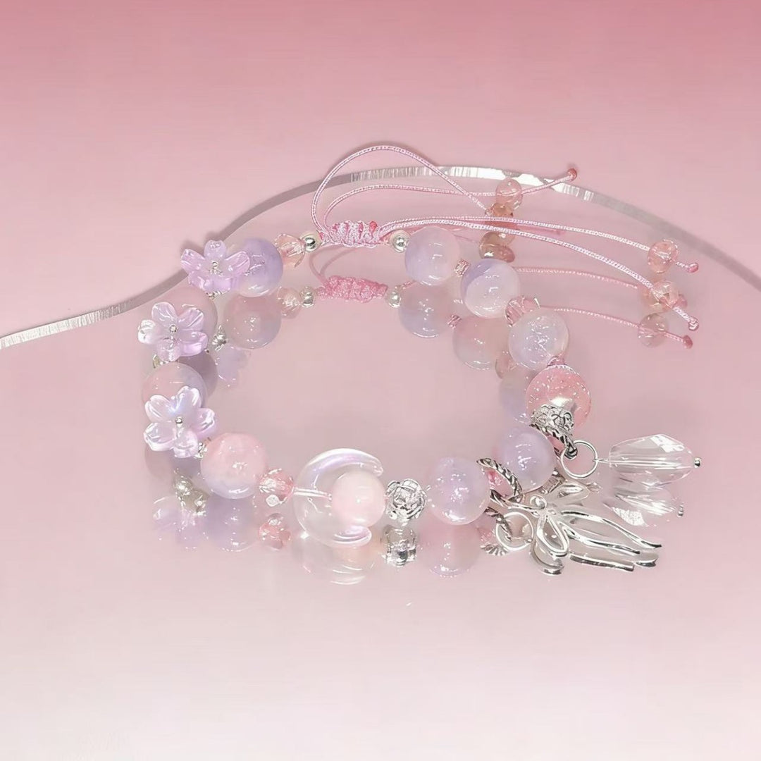 Handmade Floral Bead Charm Bracelet Kalsten