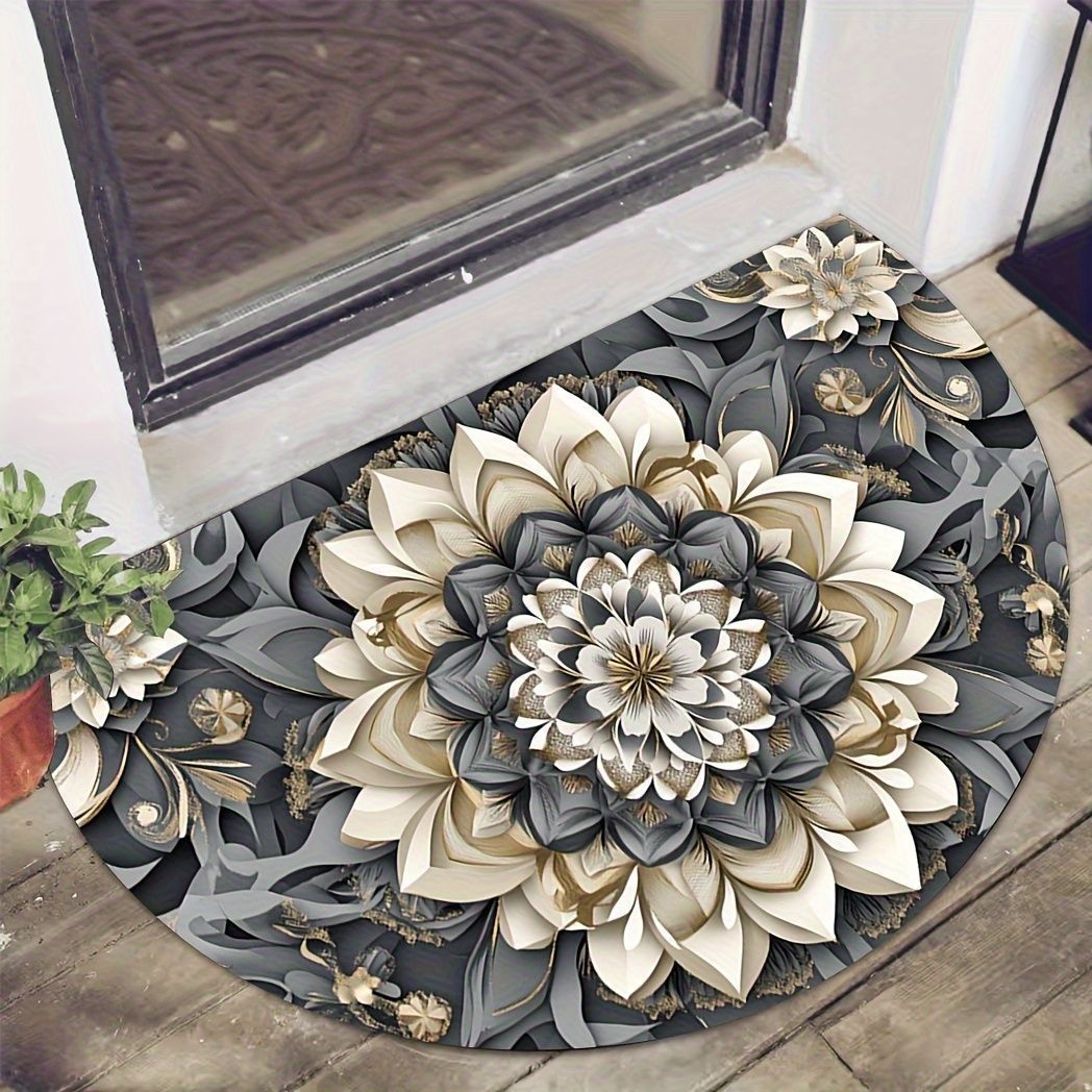Stained Glass Sunflower Welcome Mat Kalsten