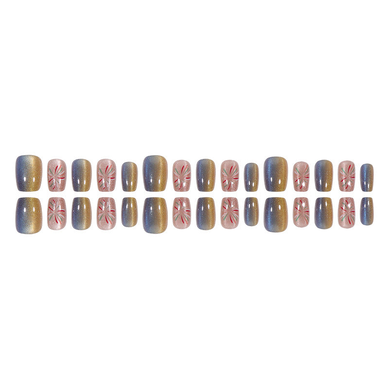 Artistic Press-On Nail Set with Decorative Patterns Kalsten