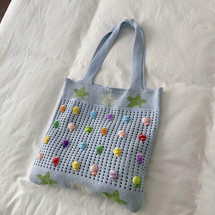 Colorful Decorative Crochet Tote Bag Kalsten