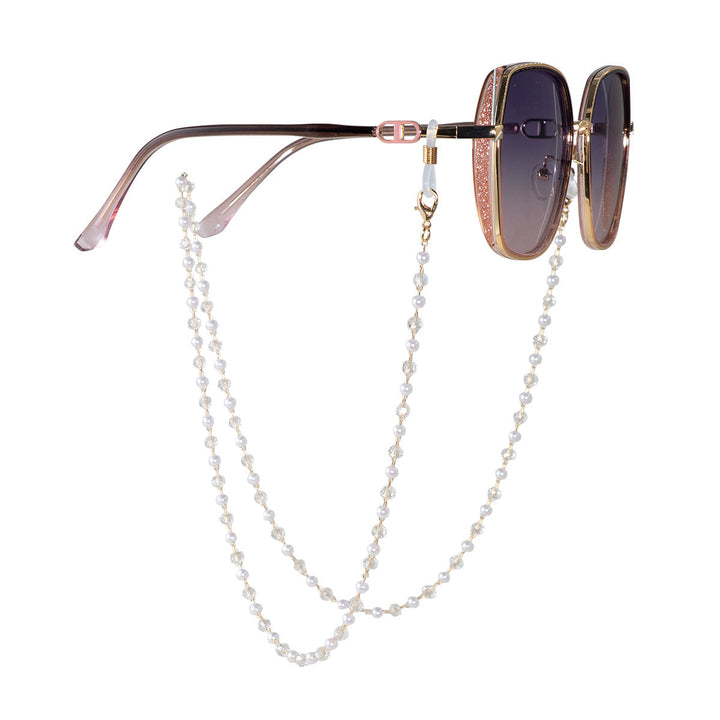 Elegant Pearl and Crystal Eyewear Chain Kalsten