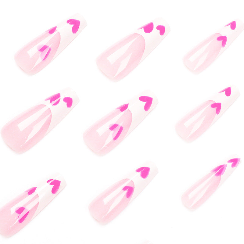 Artful Stiletto Nails with Hearts Design Kalsten