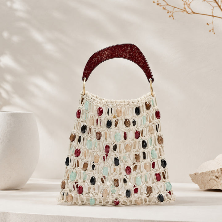 Exclusive Macrame Bag with Jewelry Details Kalsten