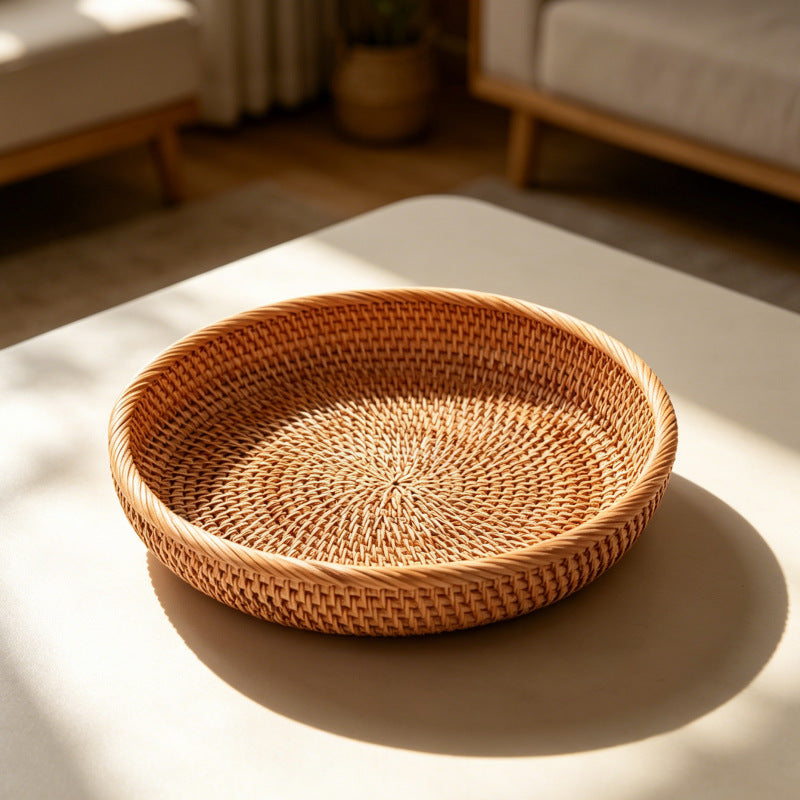 Round Decorative Woven Serving Tray Kalsten