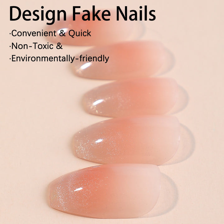 Nail art set with ombre effect and glitter accents Kalsten
