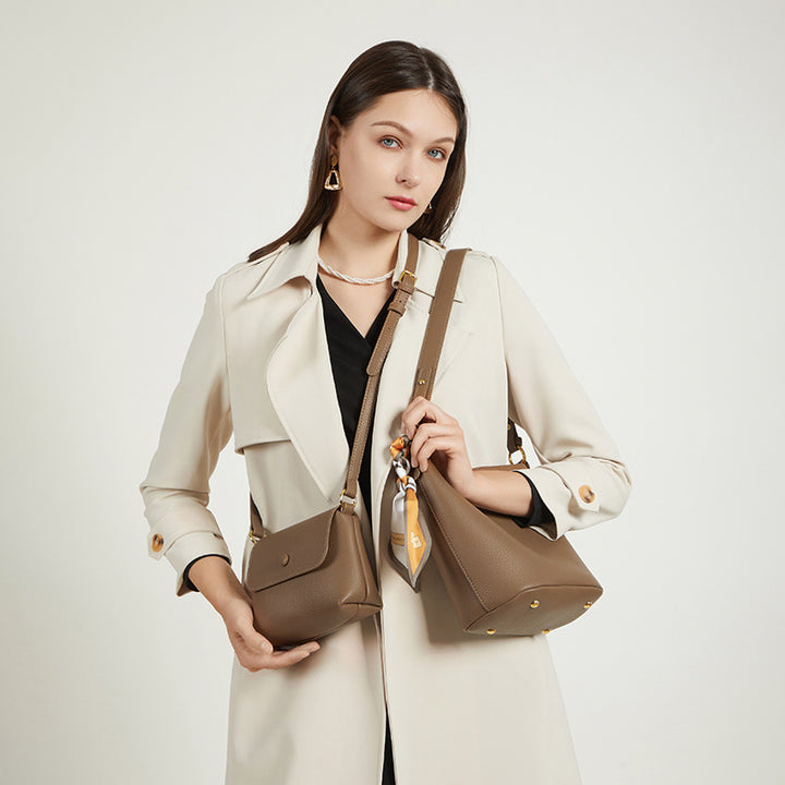 Textured Leather Bucket Bag Kalsten