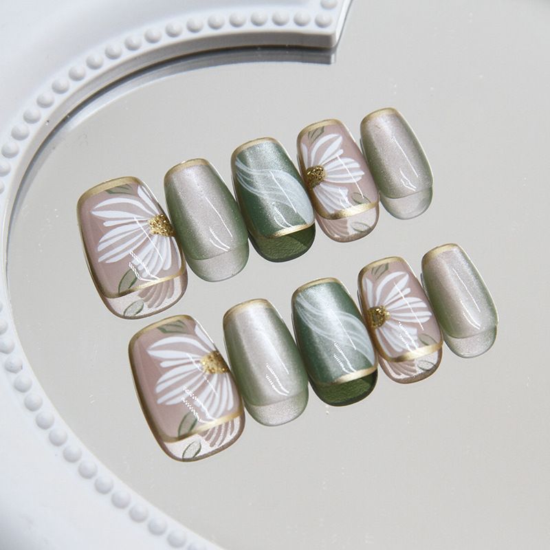 Elegant Glossy Square Press-On Nail Set