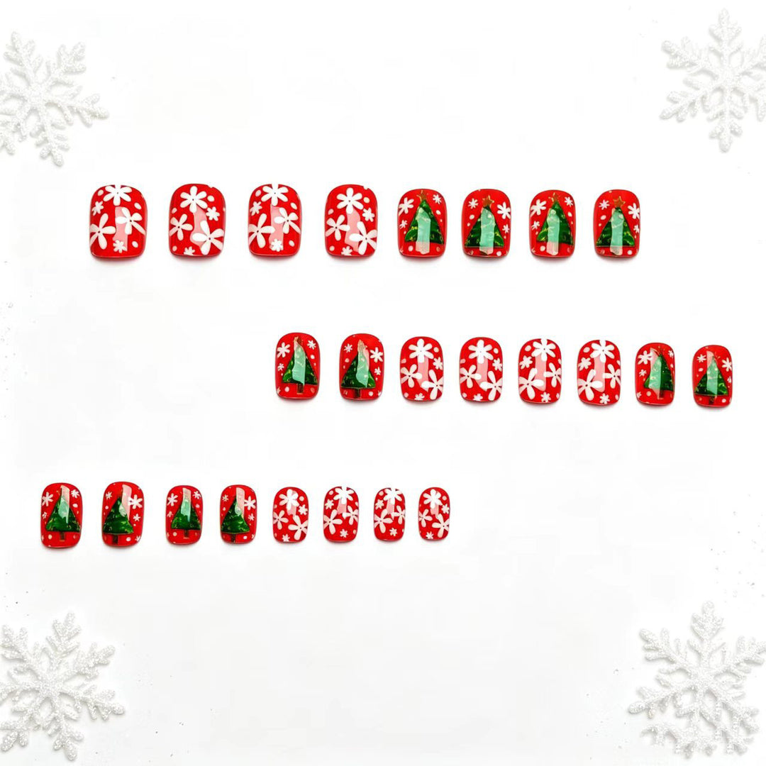 Artificial nails with festive Christmas tree design Kalsten