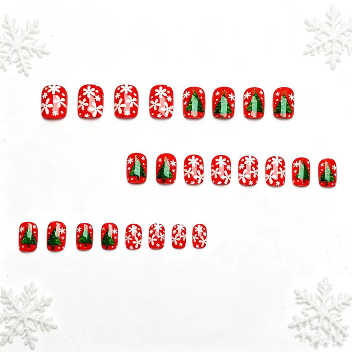 Artificial nails with festive Christmas tree design Kalsten
