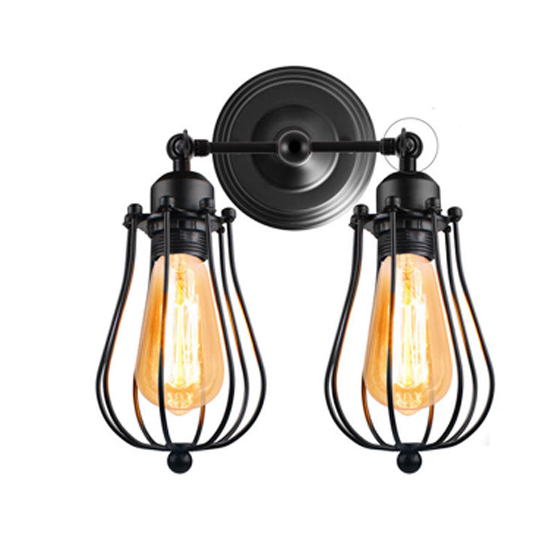Industrial Style Double-Bulb Wall Light