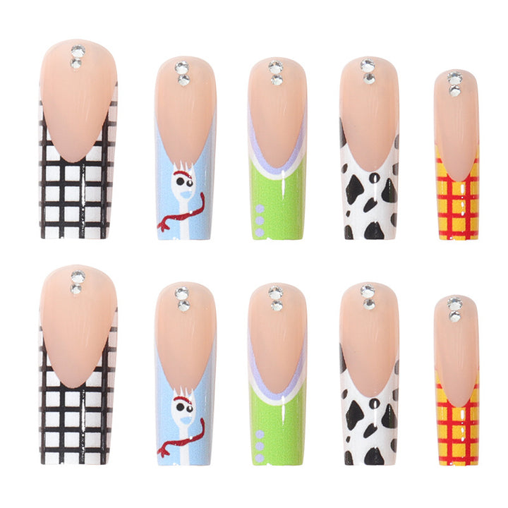 Artistic Patterned Long Press-On Nails Kalsten