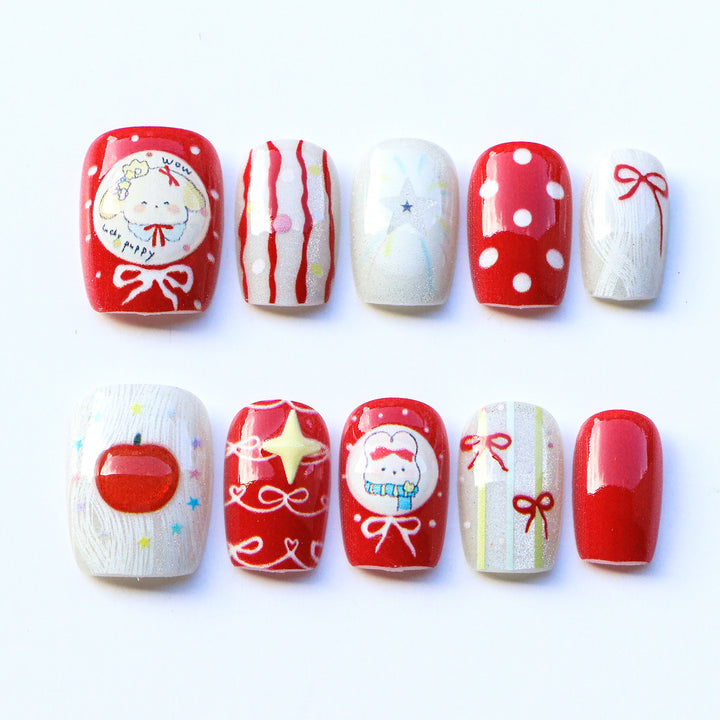 Holiday-Themed Press-On Nail Art Set