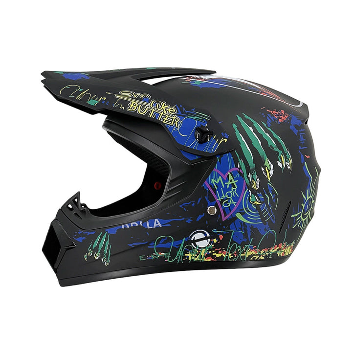 full-face motocross helmet with extended visor and reinforced chin guard Kalsten