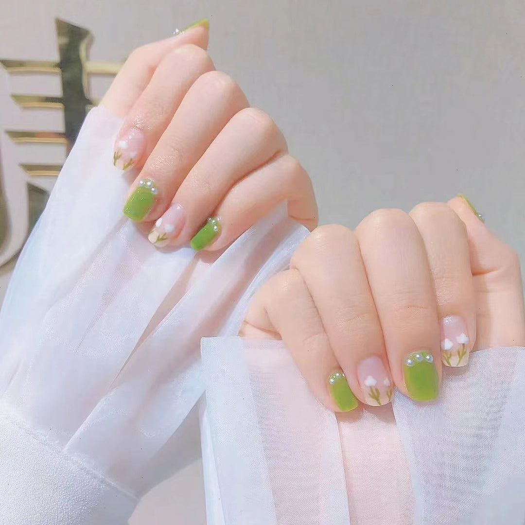 Artistic Floral Acrylic Nail Design