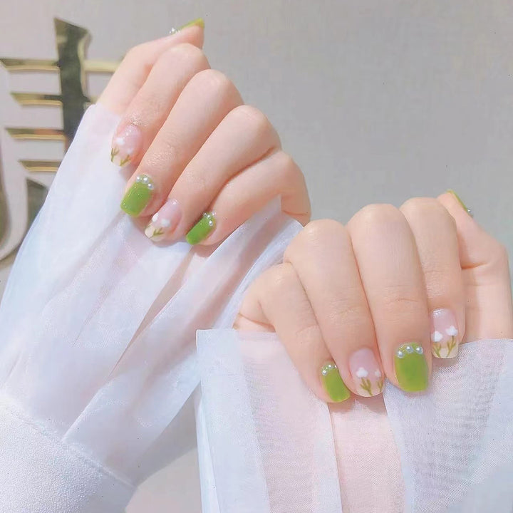 Artistic Floral Acrylic Nail Design