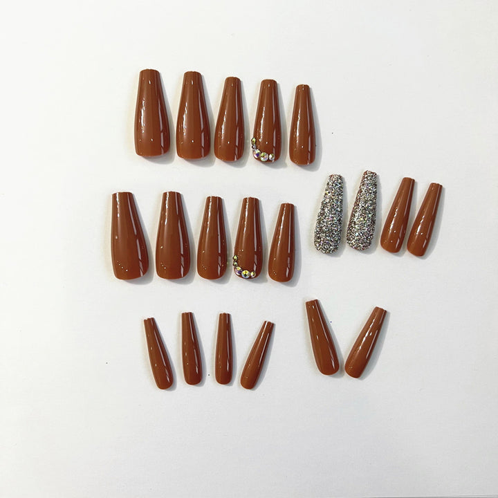Stiletto Press-On Nail Set with Rhinestone Accents