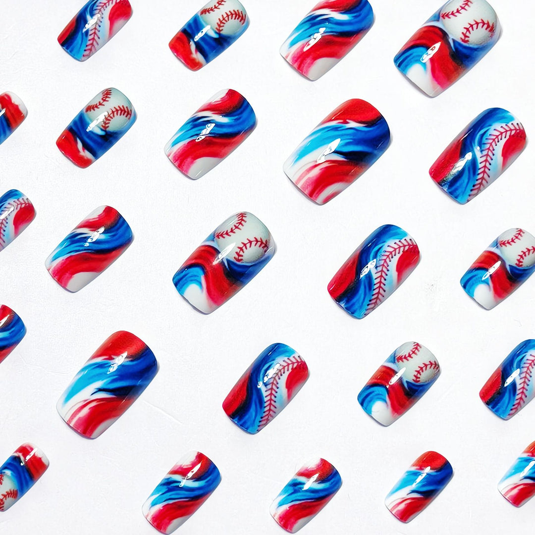 Sporty Baseball-Themed Nail Art Kalsten