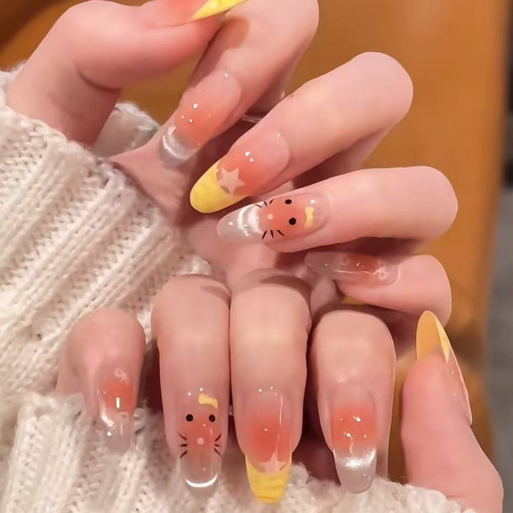 Decorative Floral Press-On Nail Art Kalsten