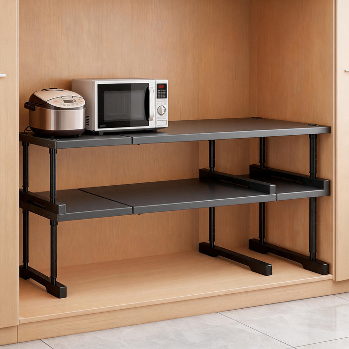 Adjustable Telescopic Closet Shelf Riser with Foldable Top