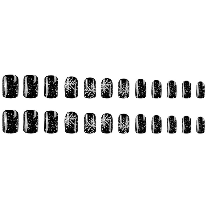 Elegant Black Glitter Nail Art Kalsten