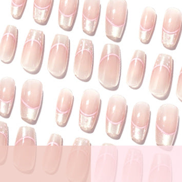 Elegant French Tip Acrylic Nail Set Kalsten