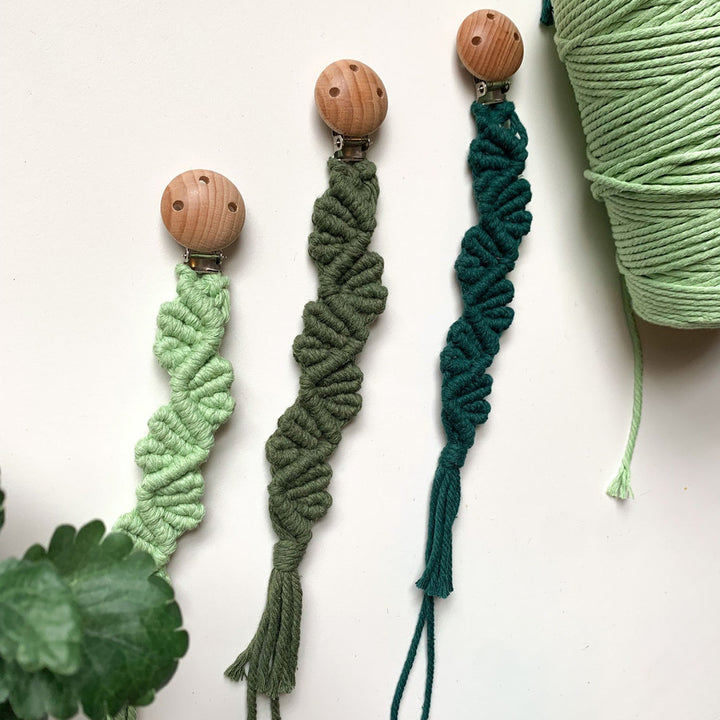 Macrame Keychain Holder with Wooden Accents Kalsten