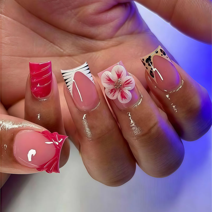 Artistic Floral Nail Art Extensions Kalsten
