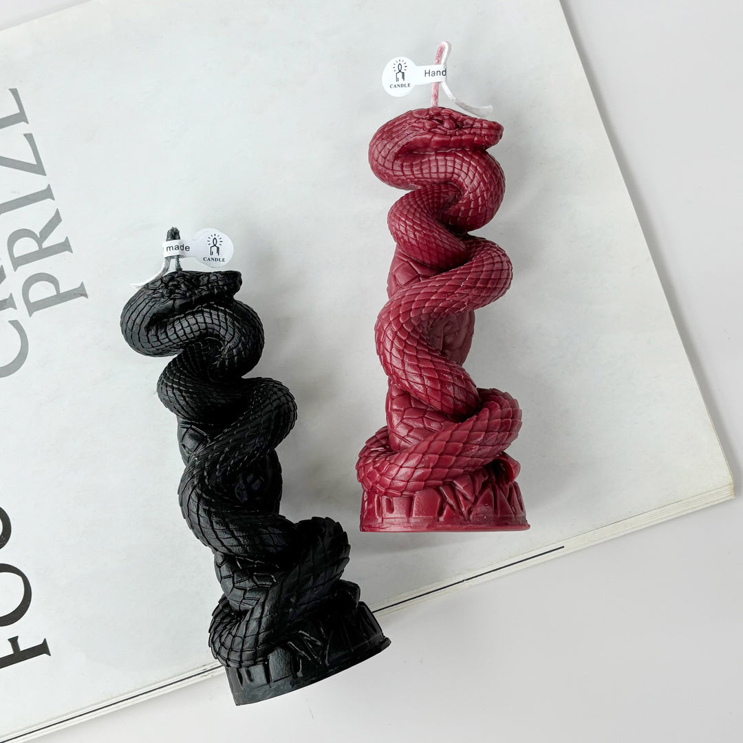 Artistic Snake-Designed Candle