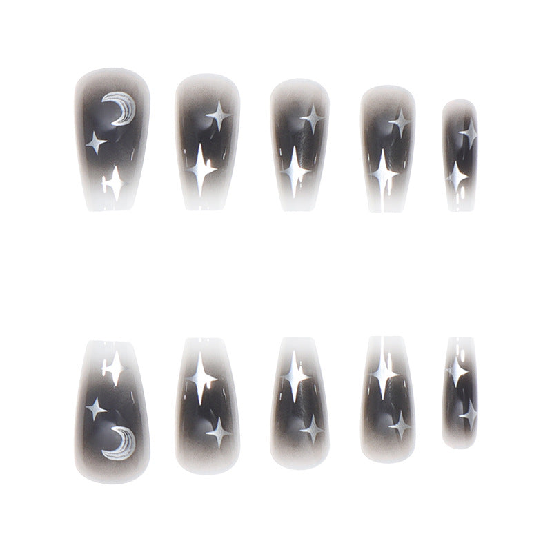 Artistic Stiletto Acrylic Press-On Nails with Starry Design Kalsten