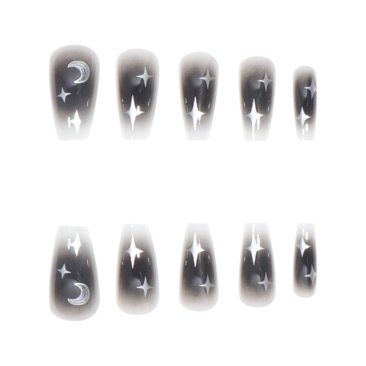 Artistic Stiletto Acrylic Press-On Nails with Starry Design Kalsten