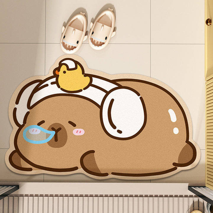 Cartoon Animal-Themed Bath Mat