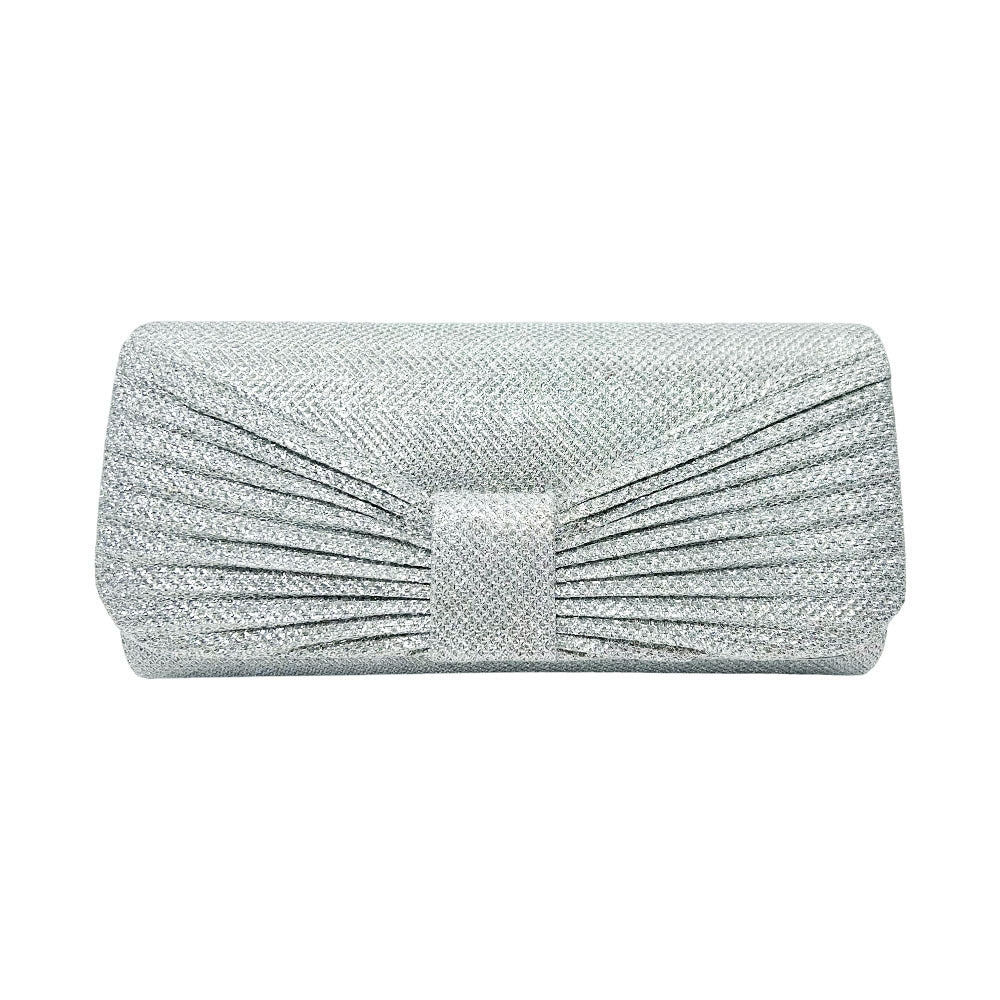 Glittering Pleated Evening Clutch