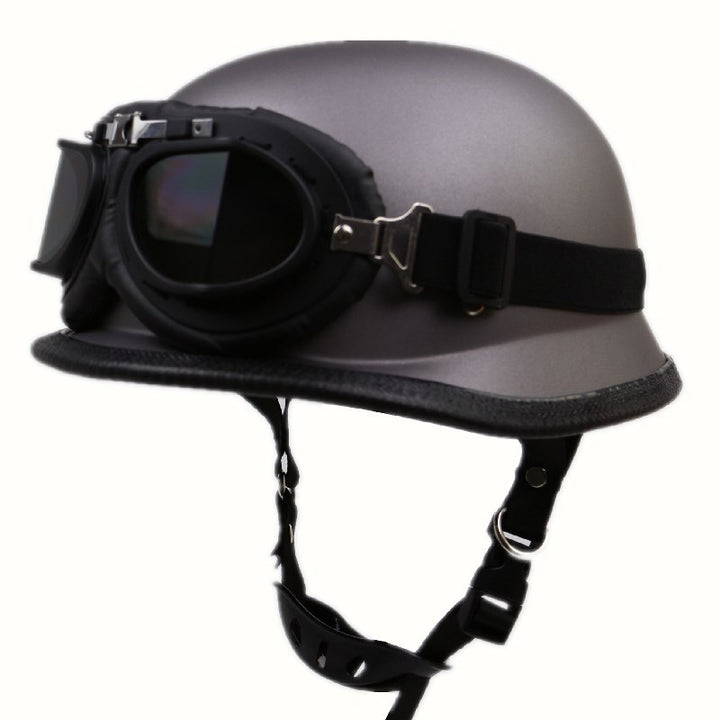 Retro Half-Style Motorcycle Helmet with Protective Goggles Kalsten