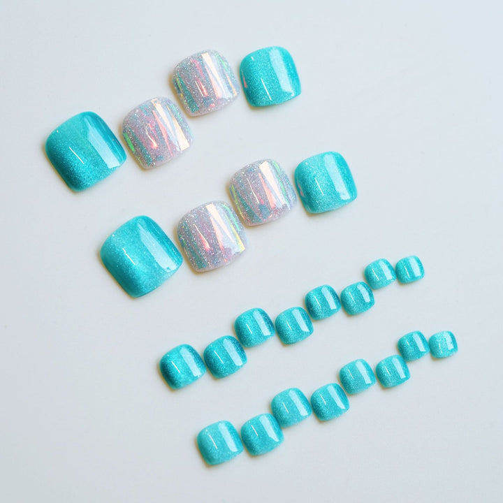 Glamorous Glittery Press-On Toenails