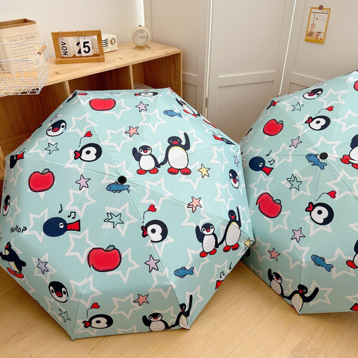 Ladies collapsible umbrella with playful penguin design Kalsten