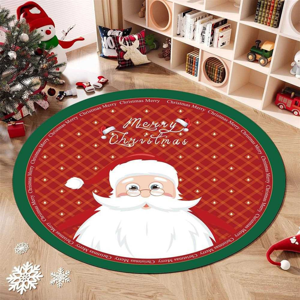 Christmas-Themed Round Area Rug